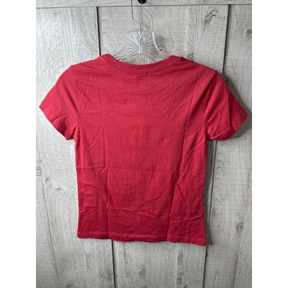 Mighty Fine Womens XS Animal Print Christmas Tree Graphic Red T Shirt - Picture 2 of 6